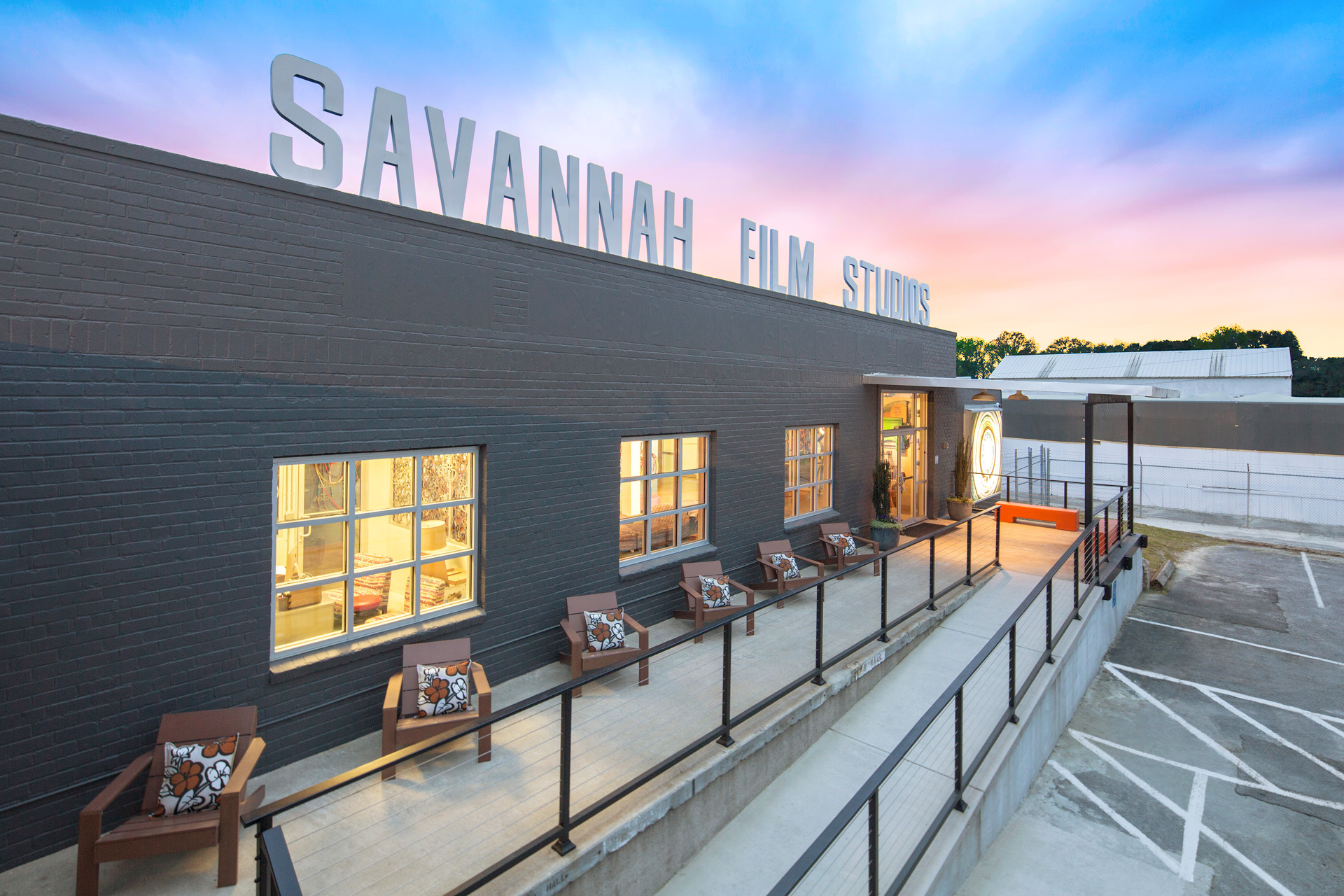 Exterior of SCAD Savannah Film Studios at 2315 Louisville Road.